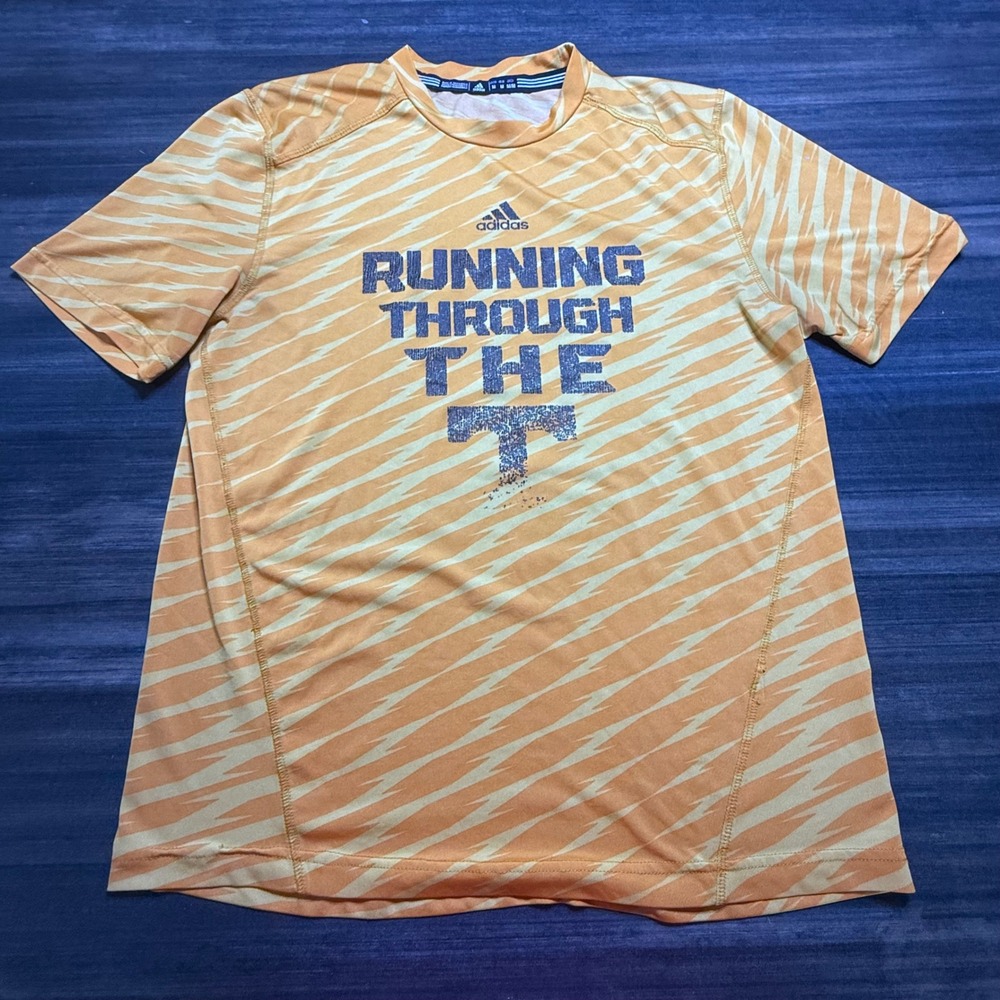 Adidas Running Through The T Shirt Athletic Activewear Orange UT‎